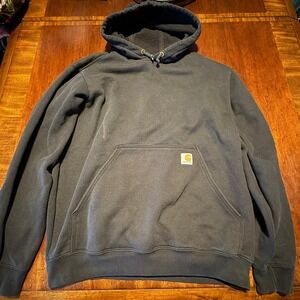 Carhartt Original Fit Logo Sleeve Pullover Hoodie Black Men's Medium Workwear